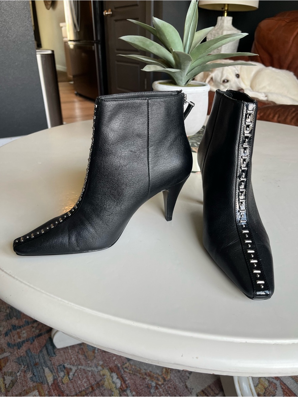 ZARA  Edgy & Elegant Studded Ankle Booties 🖤 - Size 7